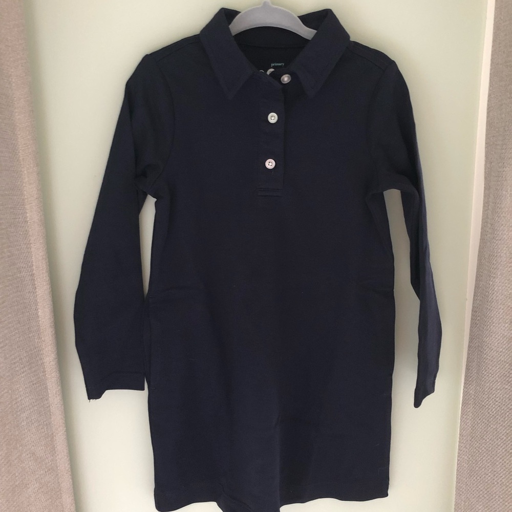 Primary Navy Long Sleeved Collar Dress